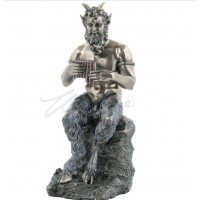 Pan Sitting On The Rock Playing Pan Flute Sculpture Statue Figurine    332069286541